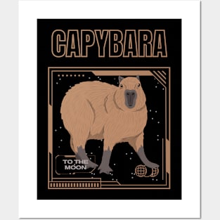 Capybara To The Moon Capibara Rodent Animal Lover Posters and Art